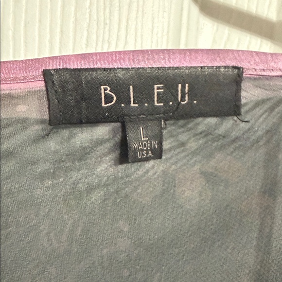 B.L.E.U. Purple and Black Beaded V-Neck Chiffon Blouse - Picture 2 of 5